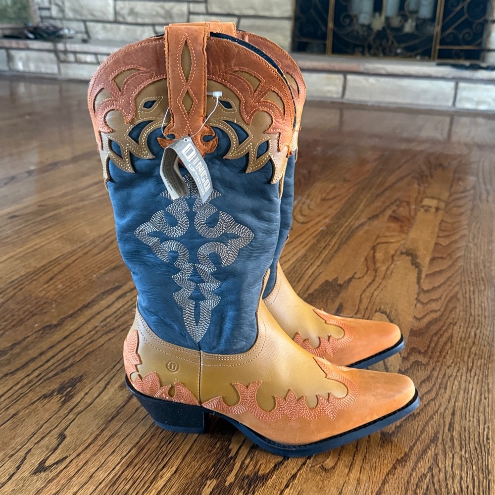 DINGO Holy Roller Embroidered Tooled-Inlay Snip Toe Cowboy Boots ~ NWT - Picture 5 of 13